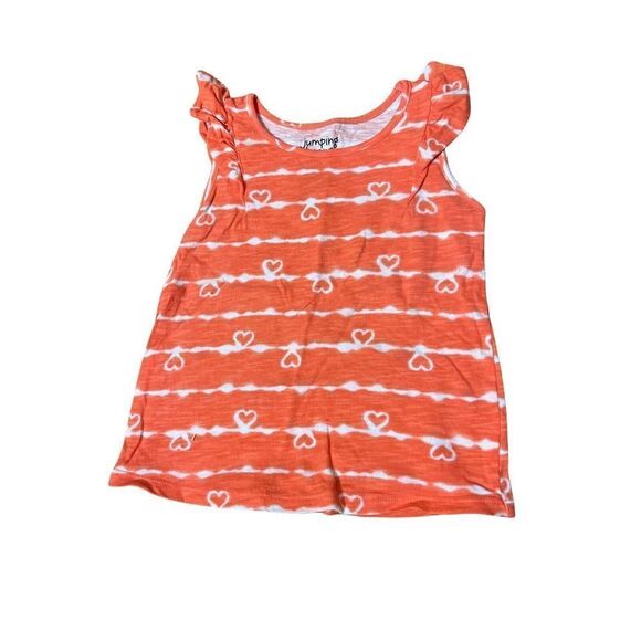 Jumping Beans 3T Girls Shirt Peach Color Ruffled Short sleeve - Picture 1 of 4